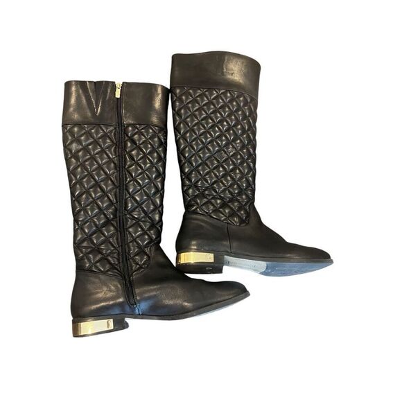 Vince Camuto Black Leather Riding Boots size 10 - Picture 3 of 13